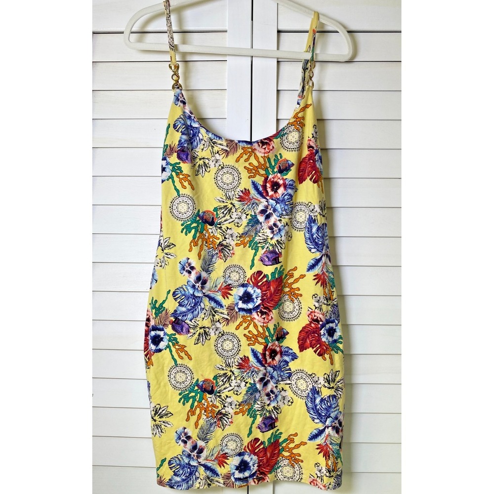 Vintage GUESS Yellow Chain Tank Dress, Bodycon, Iconic, Limited, Mobwife | Large